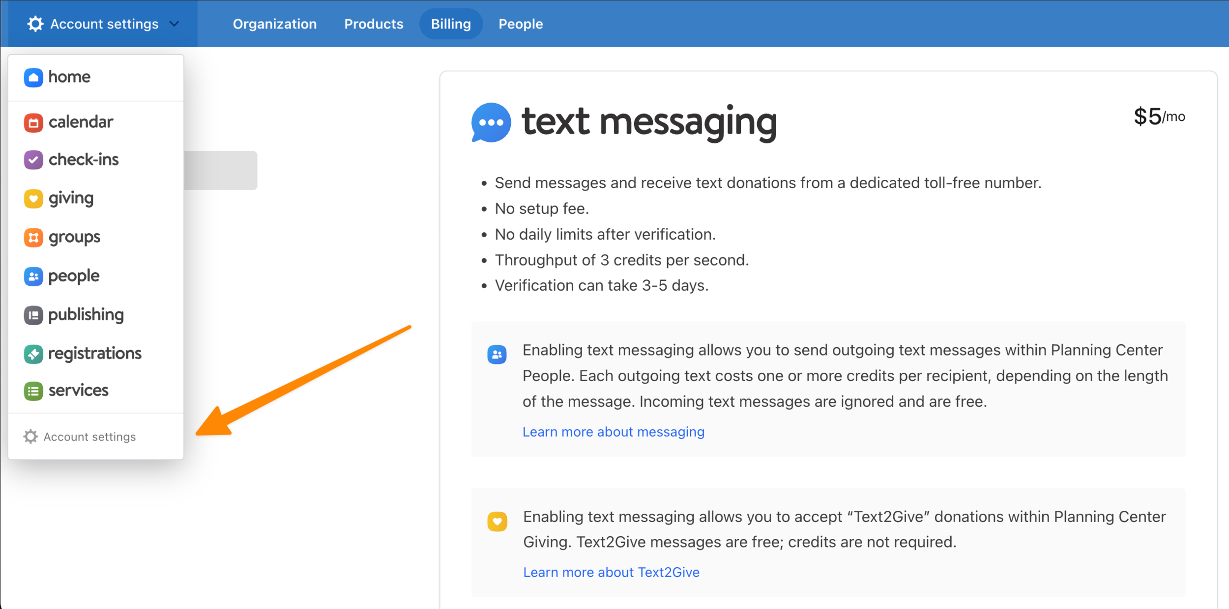 accounts_billing_text messaging_arrow